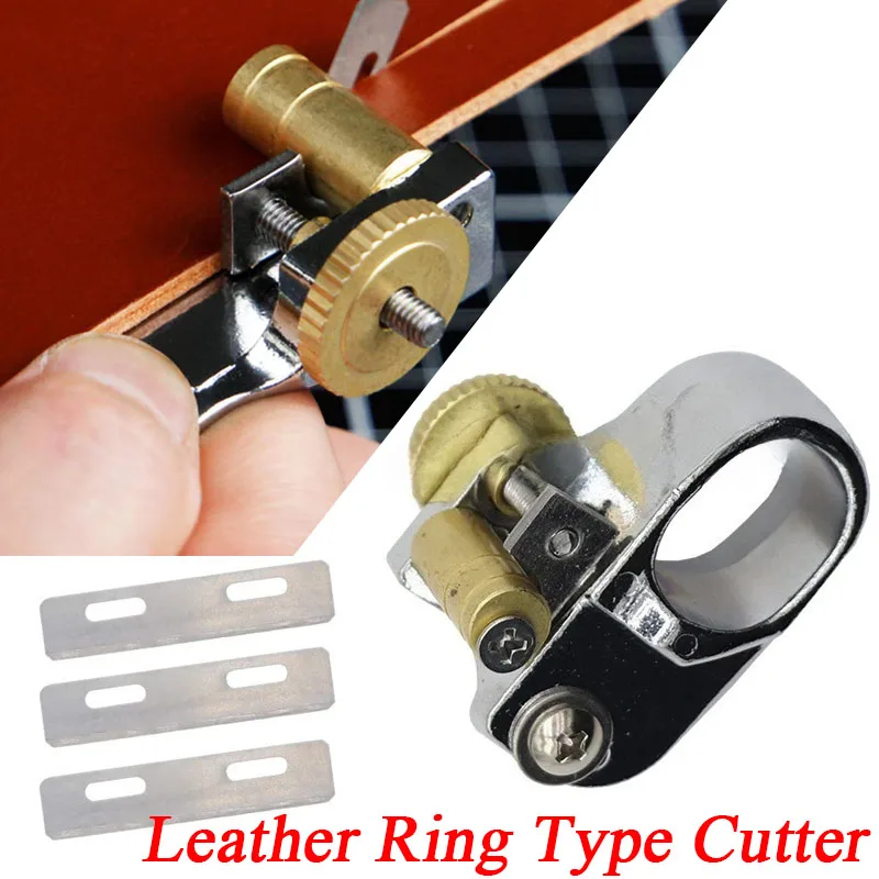 1pc Leather Ring Type Cutter Adjustable DIY Leather Hand Tool Strip Cutter Craft Art Accessories Belt Watch Band Making Supplies