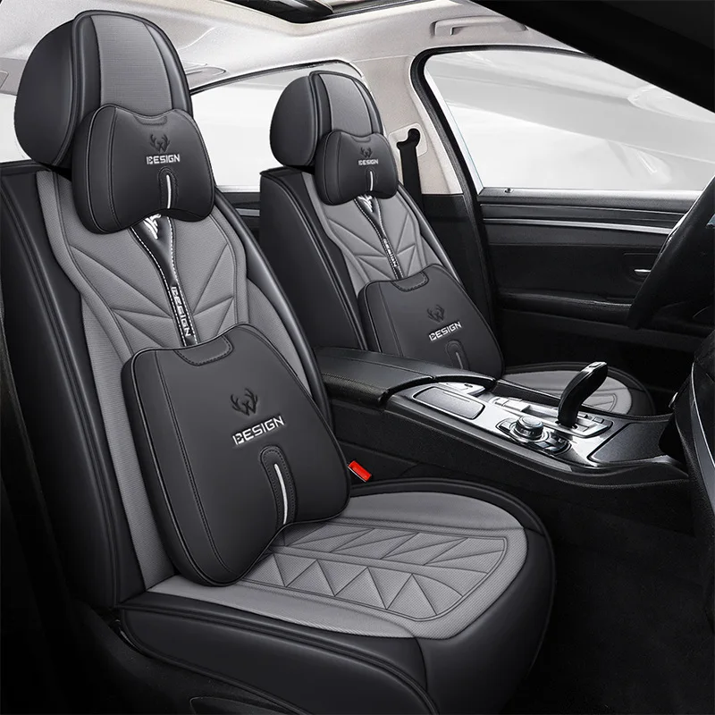 3D Seats Car Covers Automobiles Seat Covers Protector PU Leather Front and Rear Full Set Universal car seat cover