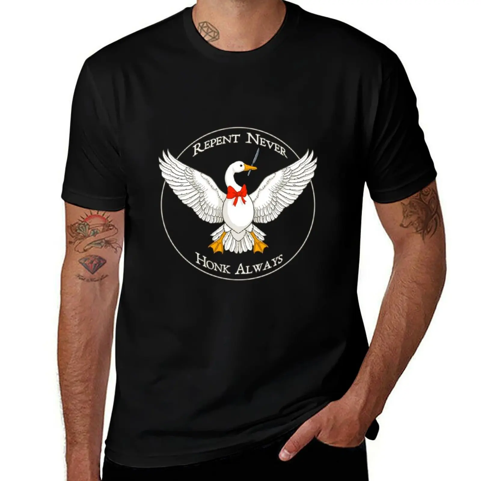 Repent Never Honk Always-Camiseta White Goose, nueva edición, ropa kawaii, moda para hombre