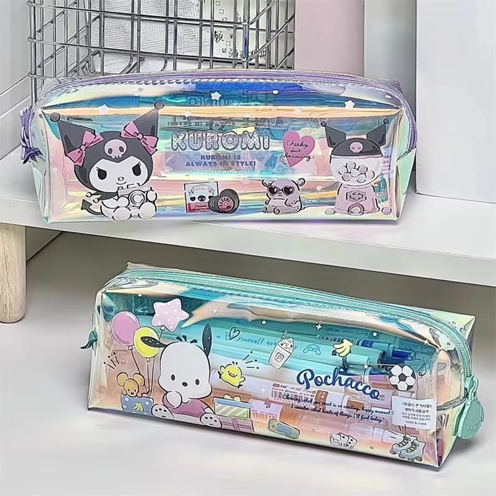 

Pencil Case Cinnamoroll Cute My Melody Kuromi Transparent Water Proof Pencil Case Study Cartoon Animation Gift