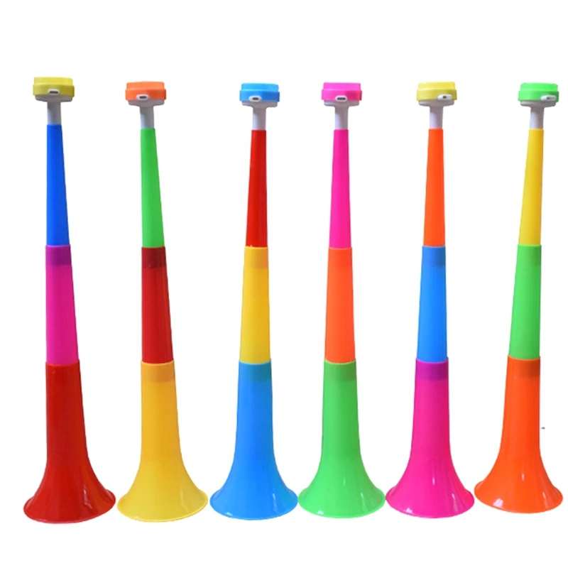 6PCS Stadium Horn 23Inch Plastic Trumpet Horn Blow Horn For Sporting Events Football (Random Color)