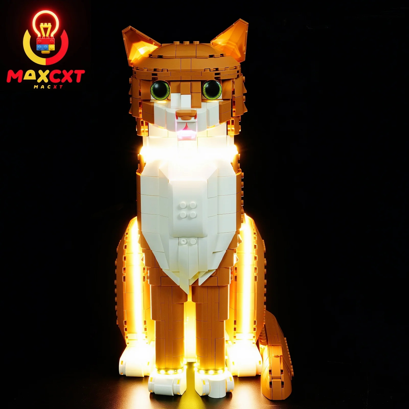 

MAXCXT LED Light For LEGO 21376 Ideas Orange Cat DIY Decorative Lamp Not Include Lego Building Blocks Set ﻿