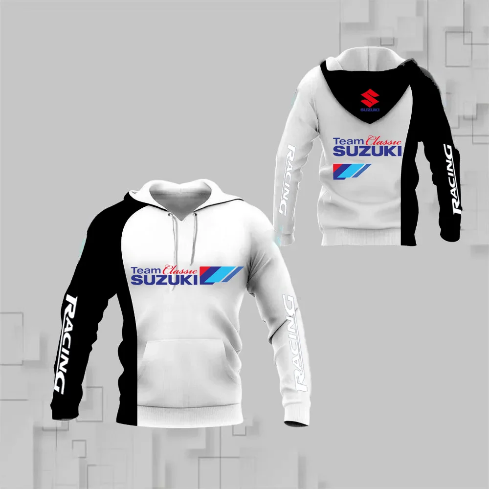 سترة بغطاء للرأس للرجال من سوزوكي، سويت شيرت رياضي للسباق في الهواء الطلق، سترة دراجة نارية، سترة عصرية مطبوعة ثلاثية الأبعاد، ملابس رجالية #6