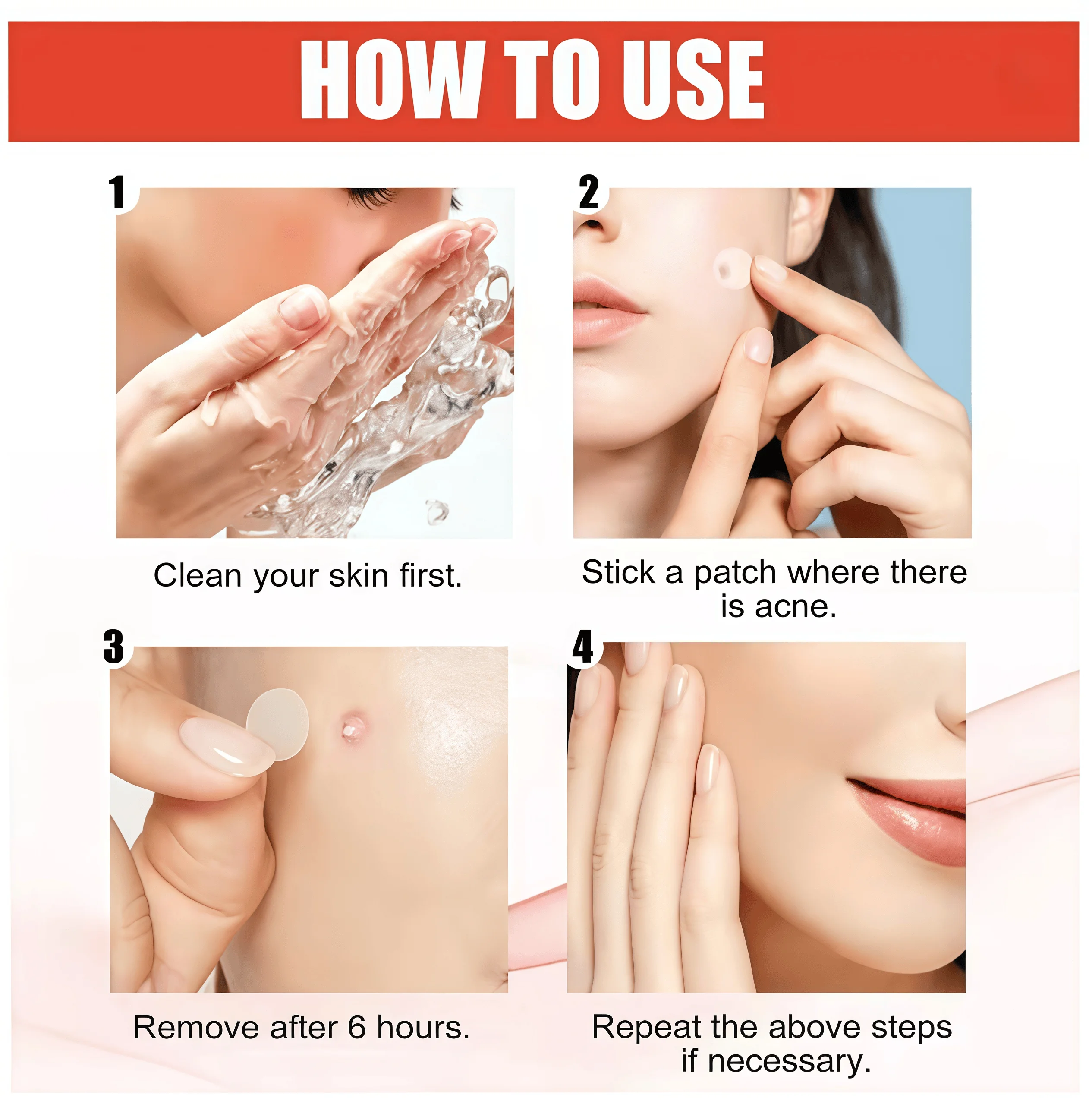 رقع حب الشباب الغروانية المائية غير المرئية - ملصقات العيب والبثور، تثبيت سريع للدراسات، بشرة مهدئة ومهدئة، لطيفة وسهلة