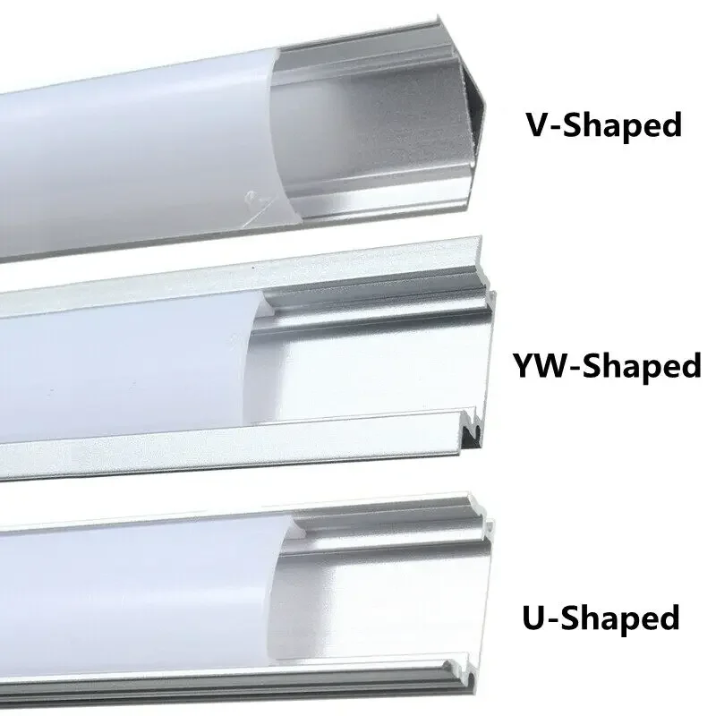 20Pcs 100cm U/V/YW Shape Aluminum LED Channel Track Holder 1.8cm Wide For LED Strip Light Under Cabinet Night Lamp Kitchen