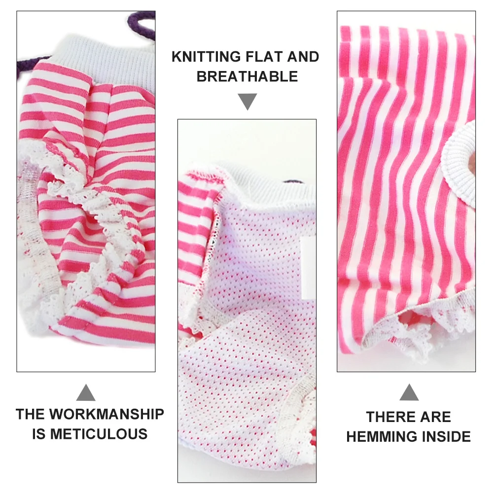 

Female Dog Diapers Cotton Adjustable Stripe Pattern Pet Pants for Menses Protection Dog Diaper Pet Supply Puppy Pants