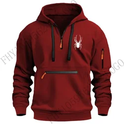 2024 Autumn/winter new men's hooded sweatshirt, men's outdoor leisure fitness jogging sweatshirt, loose European size pullover