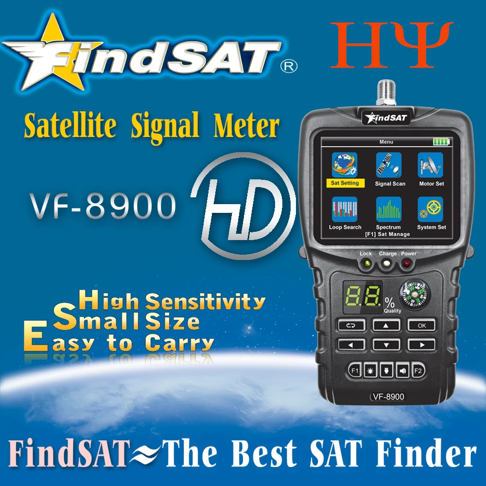 Findsat VF-8900 DVB-S2 Satellite Finder MPEG4 Sat Finder Meter 2.4 pollici LCD HD Digital Satfinder vs gtmedia v8 finder ws-6933