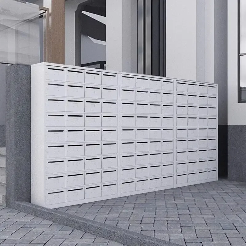 Community mailbox Steel multi-door with lock File delivery cabinet Stainless steel outer rainproof letter box Milk report box