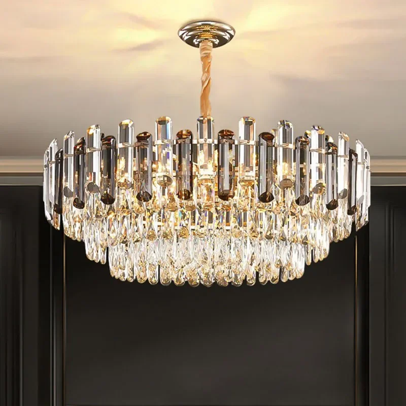 modern crystal led chandelier for living room luxury villa iluminacao quarto e sala de jantar decoracao de casa novo 2024 01