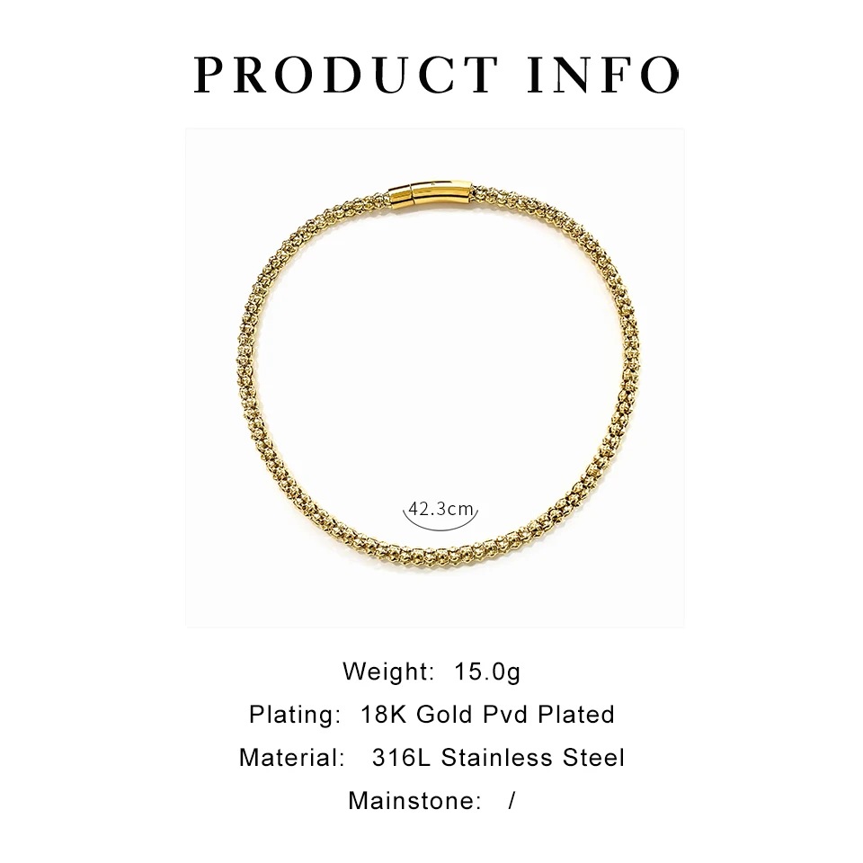 Peri\'sbox Statement Stainless Steel Hollow Choker Necklace for Women Men Hip-Hop Gold Color Clavicle Chain Fashion Jewelry Party