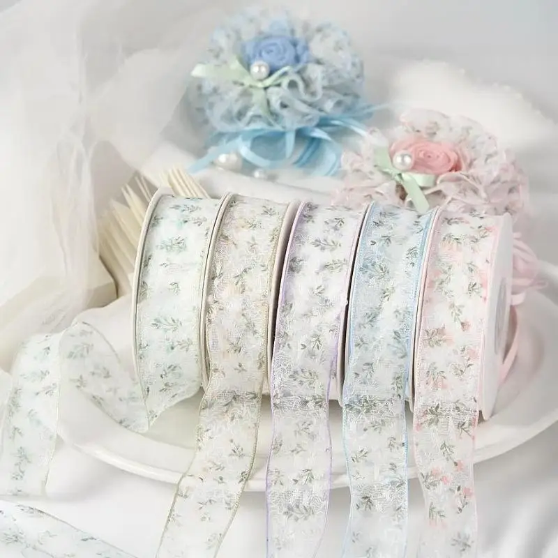 2,5 cm 10 Yards zierliche florale Netzspitzenborte für Kuchen, Blumensträuße, Geschenkverpackungen und handgemachte Haarschleifen – Detail 8