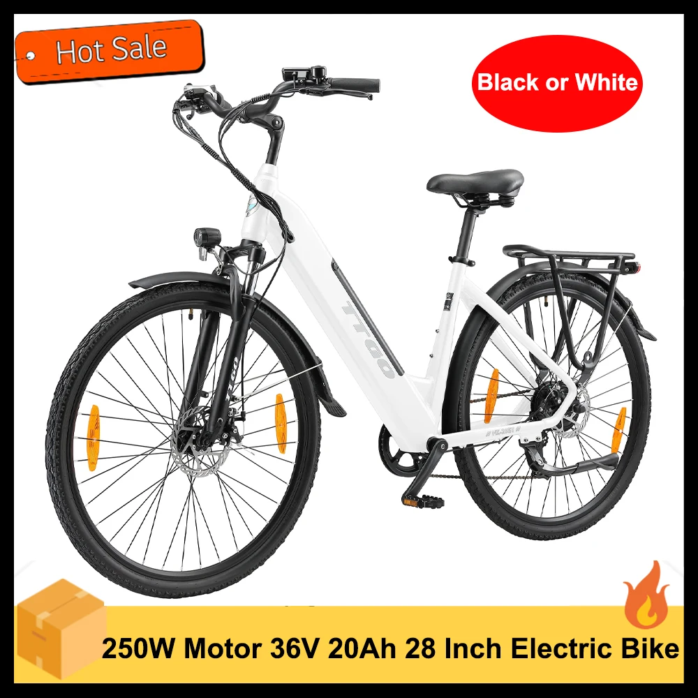 250W Motor 36V 20Ah Battery 700C*45C Tire 25km/h Max Speed 28 Inch Electric Bike