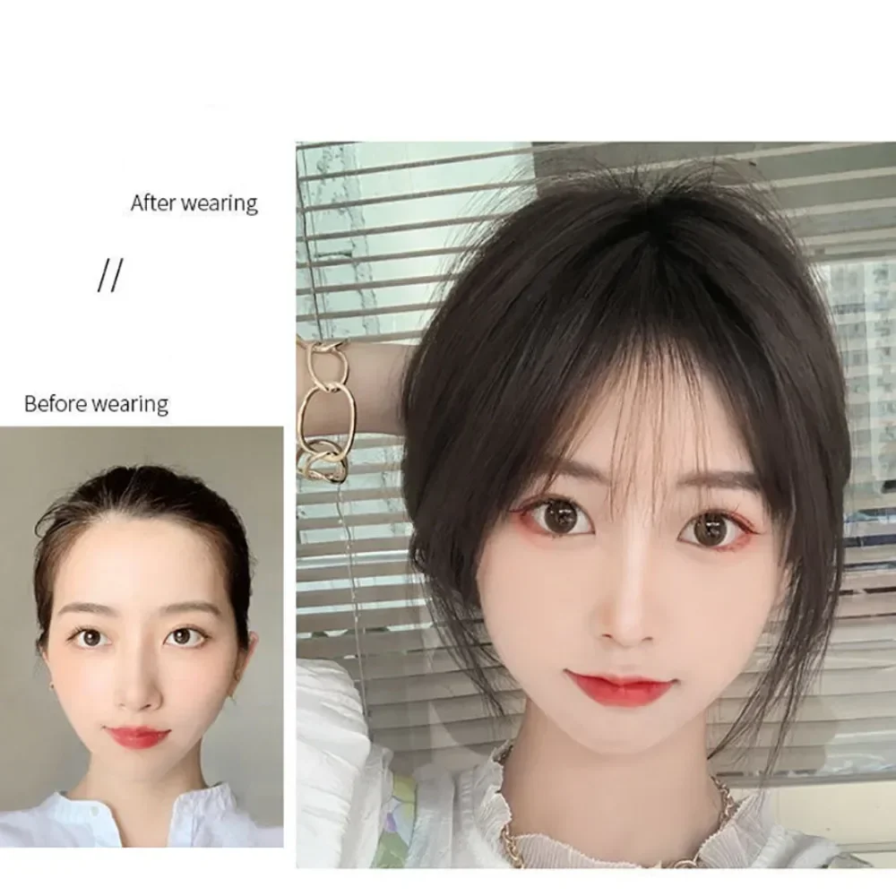 3D Air Bangs Synthetic Wig for Women Traceless French Bang Natural Invisible Patch Simulates Hair Extensions Headwear