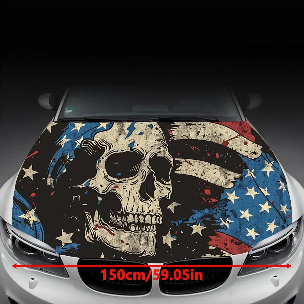 ملصقات غطاء السيارة مطبوعة على شكل جمجمة لامعة على شكل نجمة، ملصقات فينيل للسيارة ذاتية اللصق مقاومة للماء، عصا حماية لتزيين السيارة #2