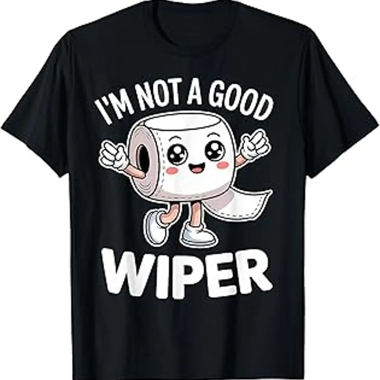 Inappropriate I'm Not A Good Wiper Humor Funny Toilet Paper T Shirt vintage Washed graphic Unisex Casual Versatile
