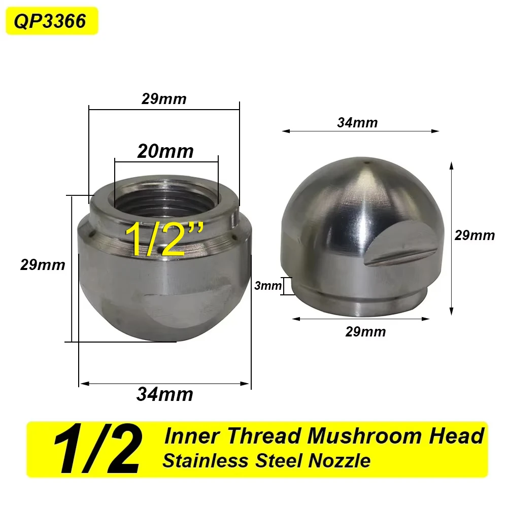 Clear the nozzle 1/2 M22 3/8 High-pressure Mine Nozzle Dredging Pipeline Dredging And Cleaning Front 1 Hole Back 6 Holes 40~50L