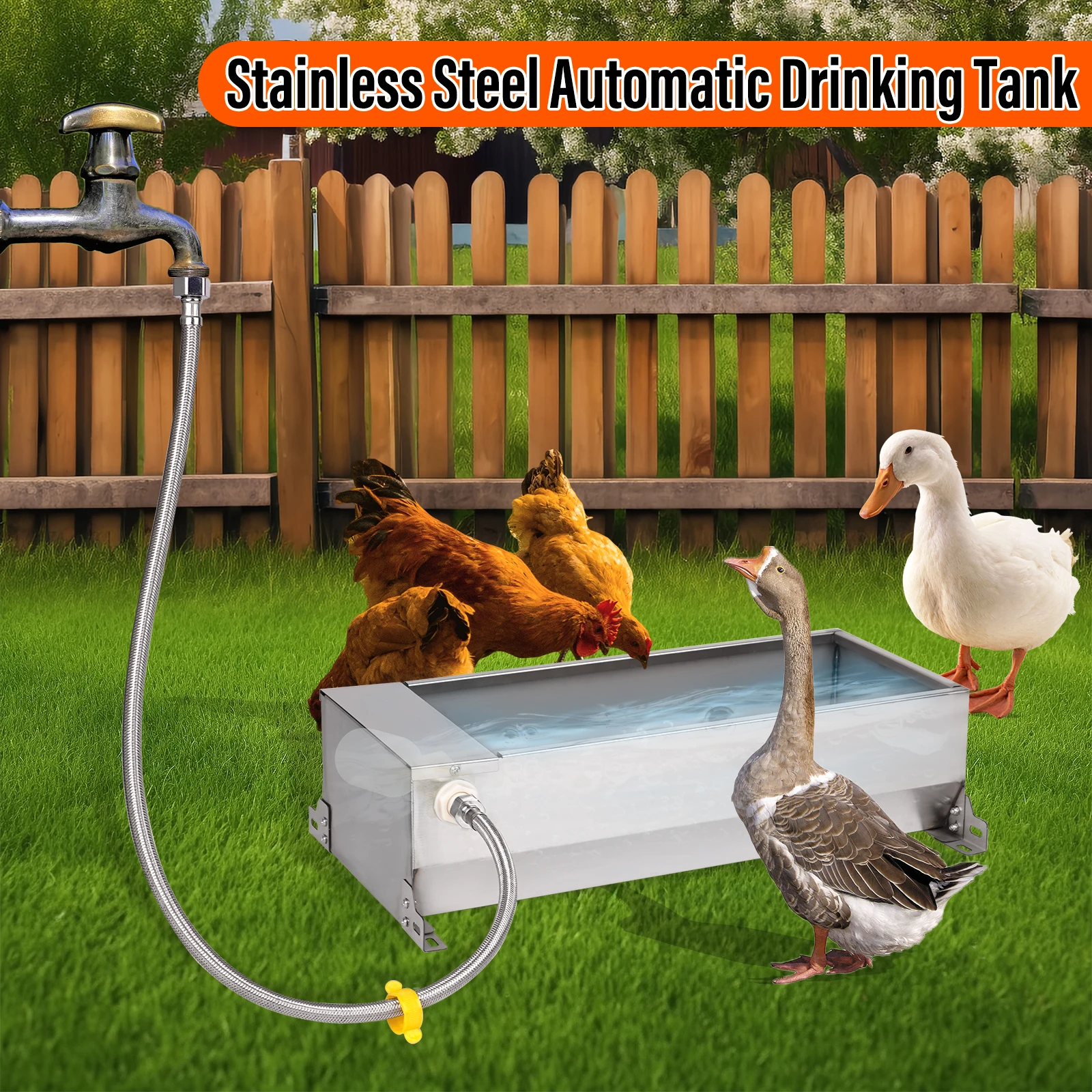 Automatic Chicken Water Feeder Sheep Goat Drinking Troughs Large Capacity Livestock Water Trough for Cows