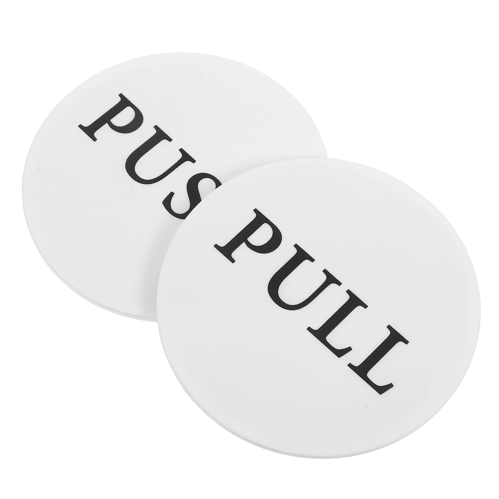 

2pcs Acrylic Door Sign Sticker for Office Glass Push Pull Marker Use Self Adhesive Round Removable