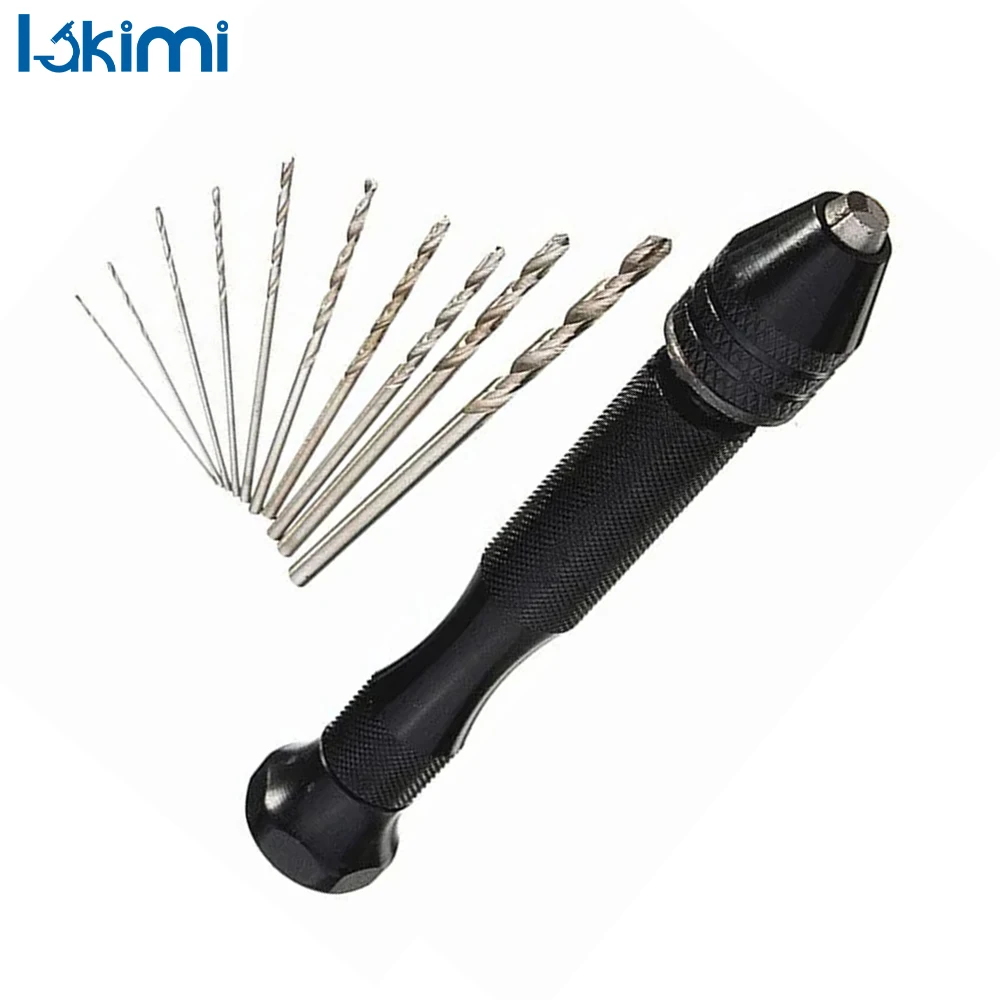 Mini Hand Twist Drill Set 10Pcs for Rotary Fried Dough Twist, Woodworking and Wood Hole Drilling Tools LK-AA25