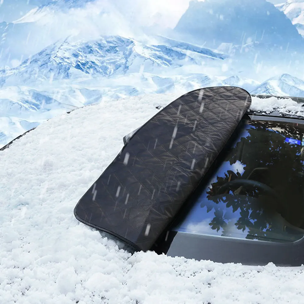 Winter Car Front Windscreen Cover Windshield Sunshades Car Anti Snow Frost Ice Shield Dust Protector with Rearview Mirror Cover