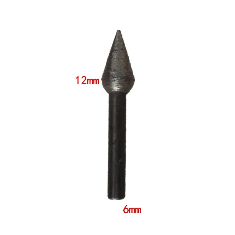 Gesinterte diamant montierte Punkts tein schleif bohrer Bohrer kopf Gravur zubehörset zum Schnitzen von Lapidar werkzeugen 6mm Schaft – Detail 9