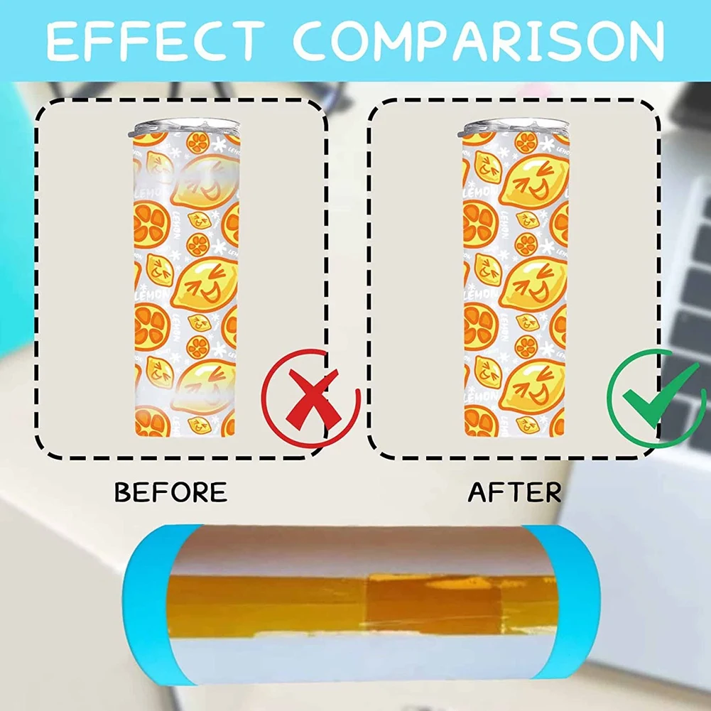 Bandas de silicona de 6 piezas para sublimación, envoltura retráctil resistente al calor para evitar Ghosting, suministros de sublimación