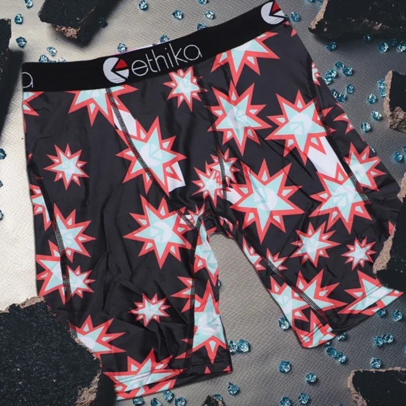 

ETHIKA Мужское нижнее белье Боксеры Дышащие сетчатые мужские трусы с промежностью Мужские трусы с принтом Сексуальные мужские трусы-боксеры больших размеров