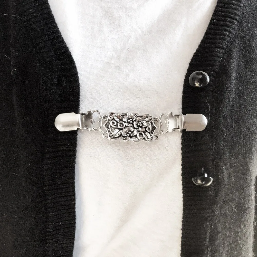 Retro Cardigan Clip Sweater Clip Women Filigree Cinch For Back Of Dresses Shawl Clip