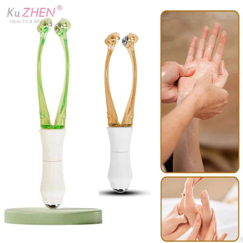 

Роликовый массажер для пальцев, магнитный шарик, массажер с двойной головкой для ручного сустава, тигровый рот, акупунктурная точка, усталость, воспаление, меридиан, зажим