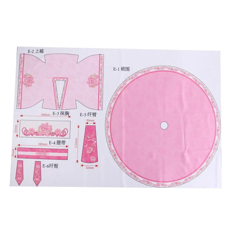 Dress DIY Hanfu Clothes Toys Wear Skirt Doll's Hanfu Clothes DIY Kit Handcrafts Handmade Doll Clothing Design Kids Girl