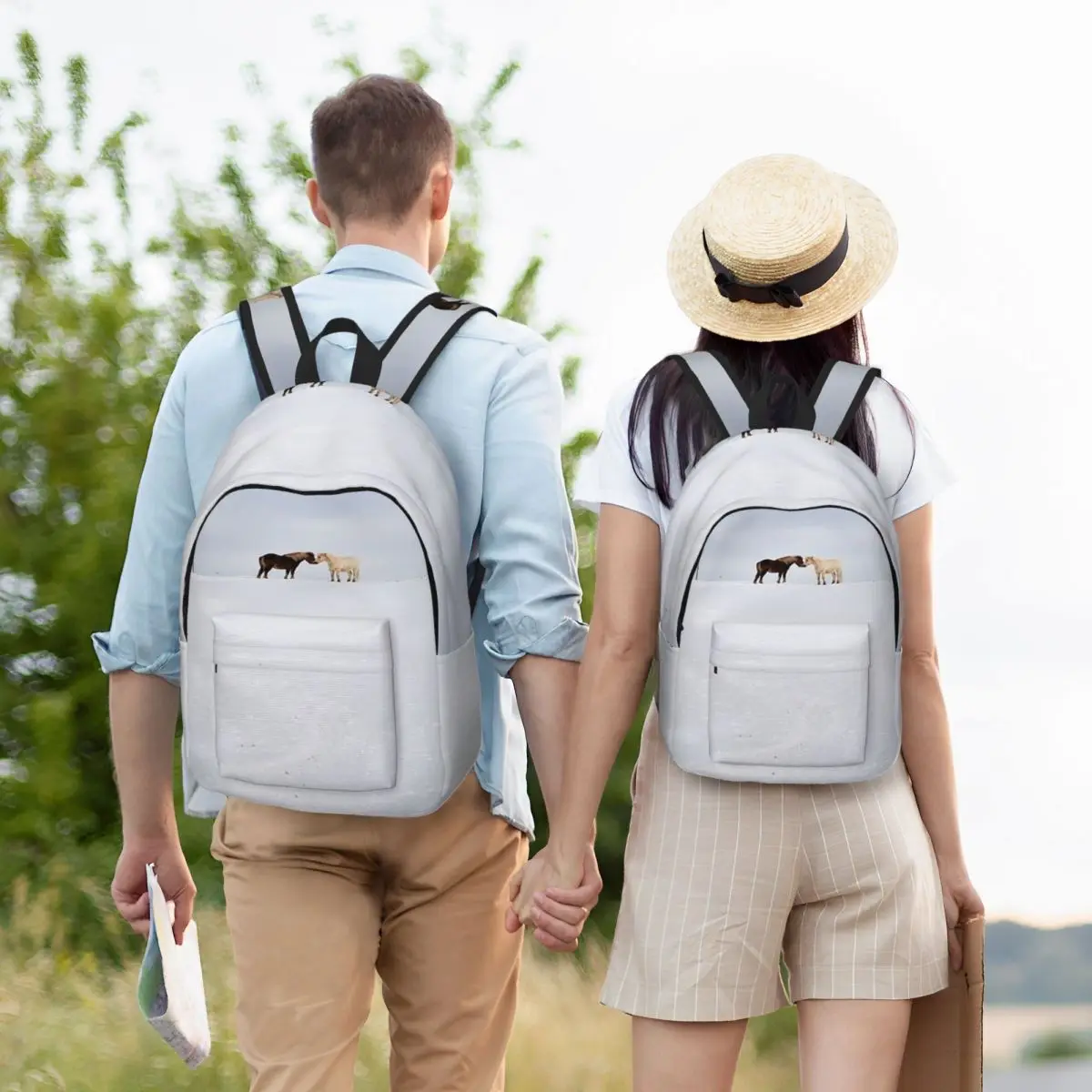 Meeting With A Friend Student Backpack School Bag Hiking Travel Daypack for Men Women Fashion Bookbag Shoulder Bags