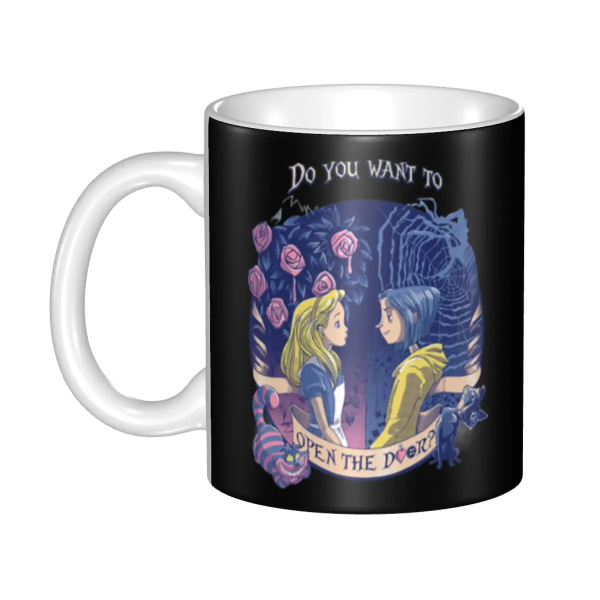 

Персонализированные кружки с изображением Коралины из фильма ужасов на Хэллоуин, керамические, для чая, молока, кофе, DIY