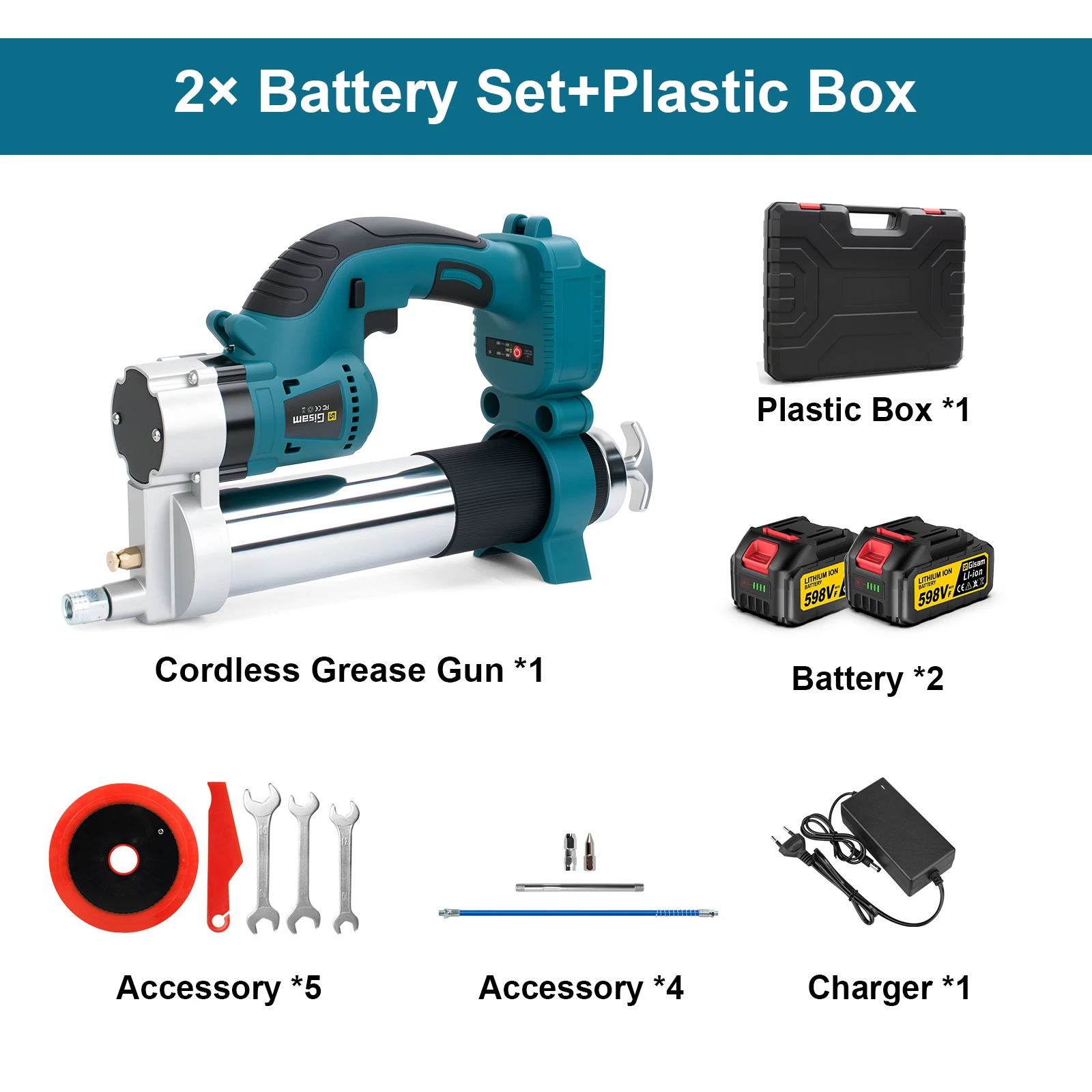GΣ 10000PSL 69Mpa Borstelloze Elektrische Vetspuit Hogedruk Auto Smeerolie Auto Onderhoud Voor makita 18v batterij pin
