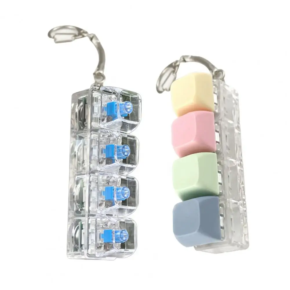 Funny Press Sound Keyboard Keychain Fidget Toy Stress Relief Lightweight Clicking Sounds Women Men Key Chain