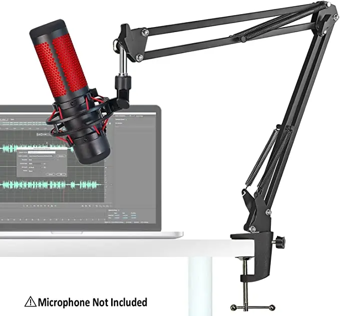 QuadCast Boom Arm, Mic Arm Microphone Arm for HyperX QuadCast SoloCast Blue Yeti Fifine AM8 and Most Mic, Mic Stand Desk with