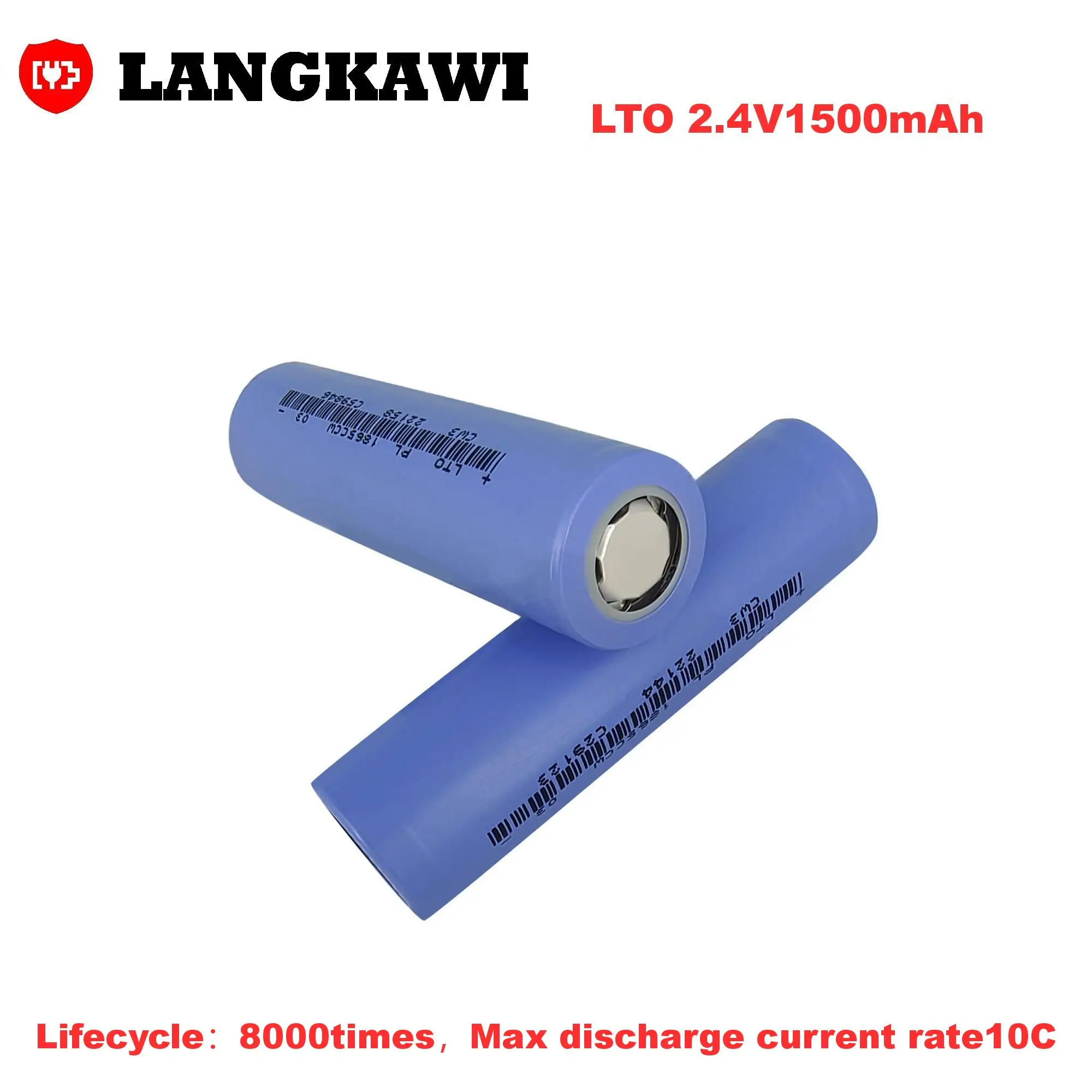 18650 LTO 2.4V1500mAH 10C 15A Discharge High Safety Lithium Titanate Battery  for 12V battery bank pack scooter golfcar