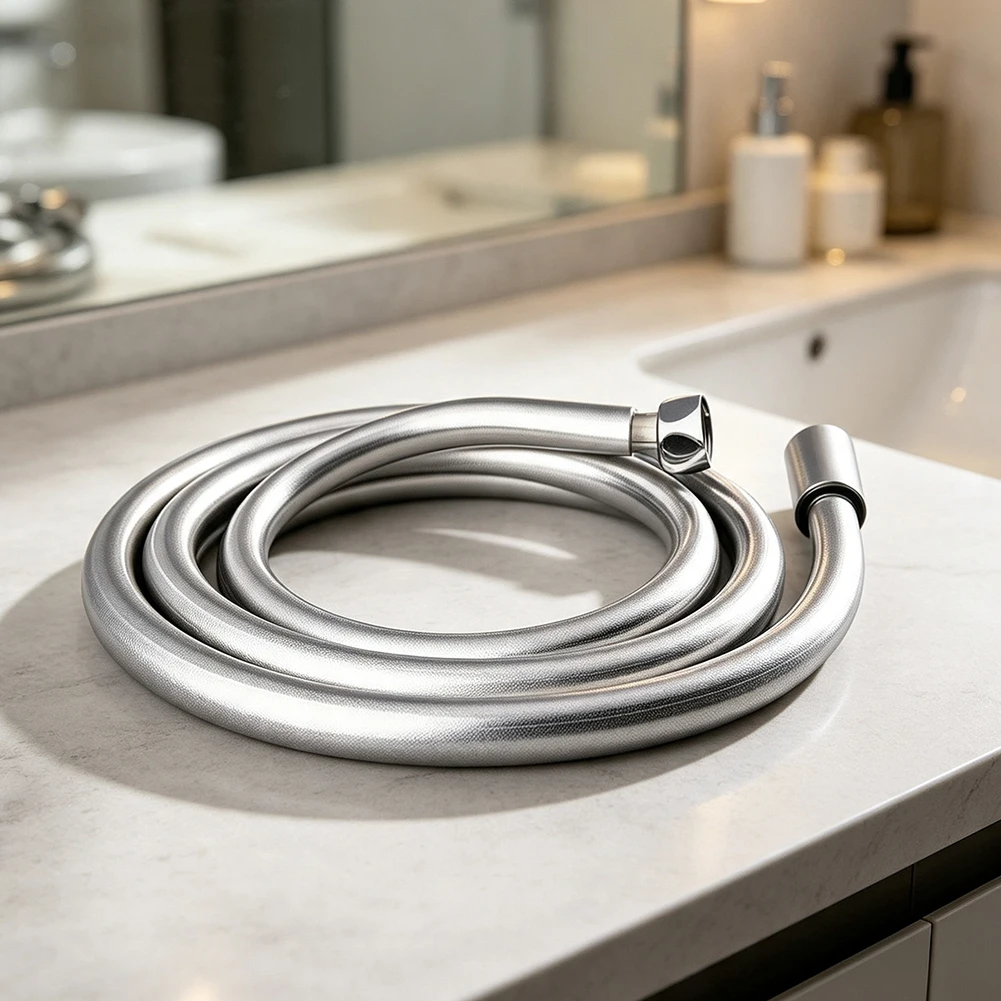 Stainless Steel Shower Hose with Fine Electroplated Coating to Minimize Oxidation Supporting Consistent Functionality Over Time
