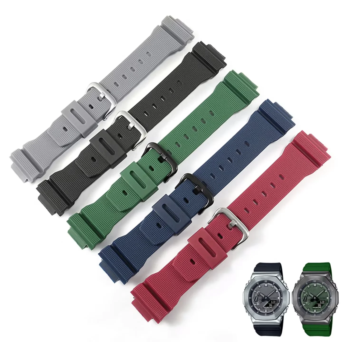 For G-SHOCK 5611 ga2100 rubber strap CasiOak GA-2100/2110 GM-2100 Watch Band Silicone Men and Women Bracelet Accessories 16mm