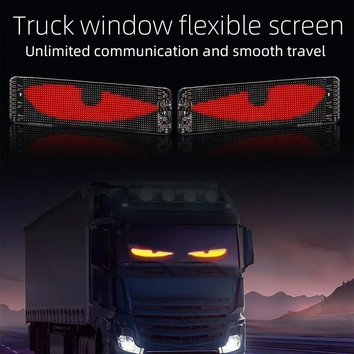 1/2Pcs Dynamic Devil's Eye Truck Windshield Scrolling Advertising Car Sign RGB DIY App Control LED Panel Flexible Display Light