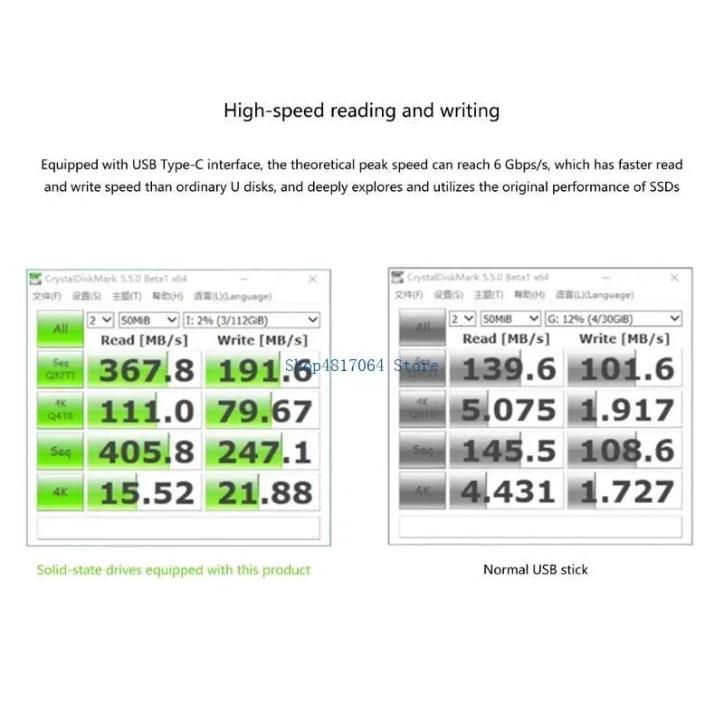 T3LB M.2 to USB Adapter M.2-NGFF Hard Drive USB3.2 6Gbps USB to M.2 PCI-E Converter