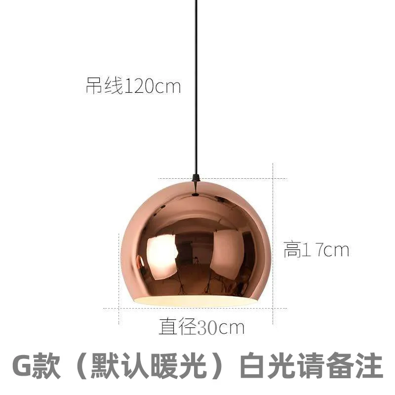 Nordic Modern Simple Style Rose Gold Iron Lamp Shade Minimal LED Ceiling Pendant Light Crystal Chandelier for Restaurant Bedroom
