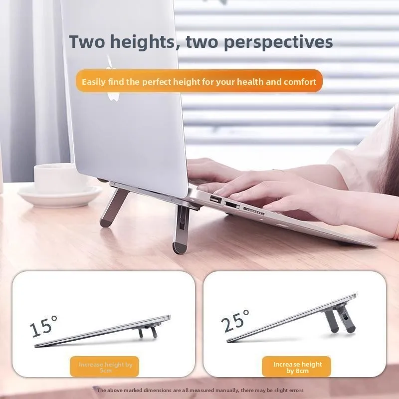 Invisible Foldable Laptop Cooling Stand, Portable Riser for Notebook Tablet, Ultra-Thin Mini Desk Holder
