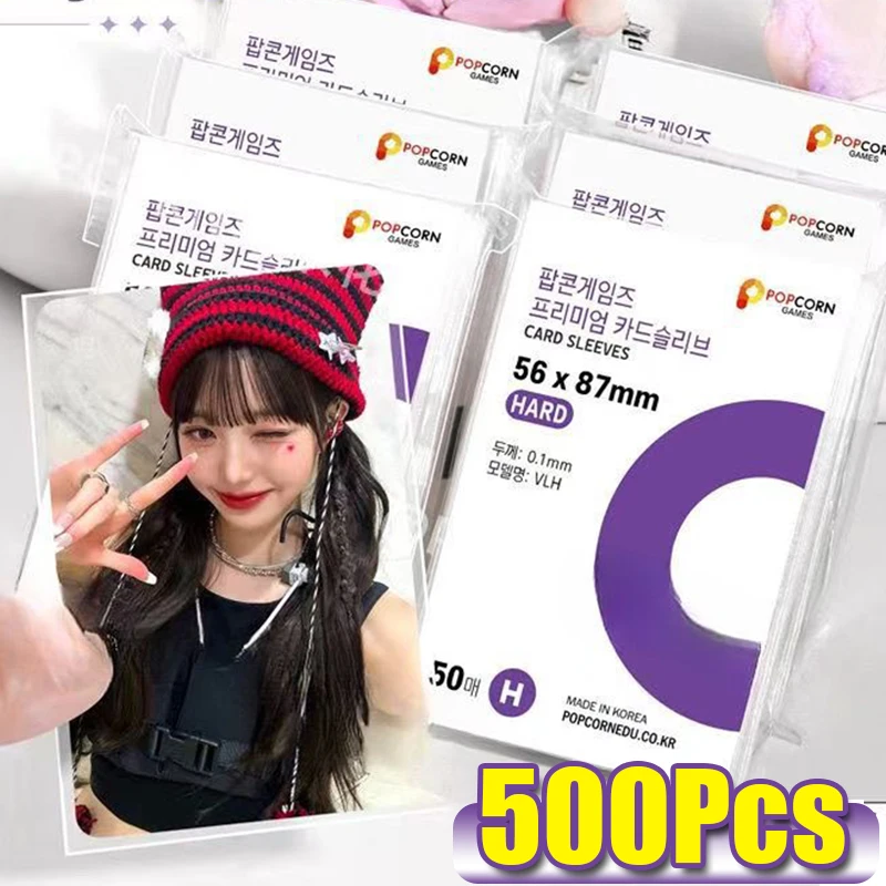 

3-дюймовые 4-дюймовые корейские рукава для карт HD Clear Kpop Idol Защитный рукав для карточек Защитный чехол для фотокарточек Коробка для держателя карт попкорна
