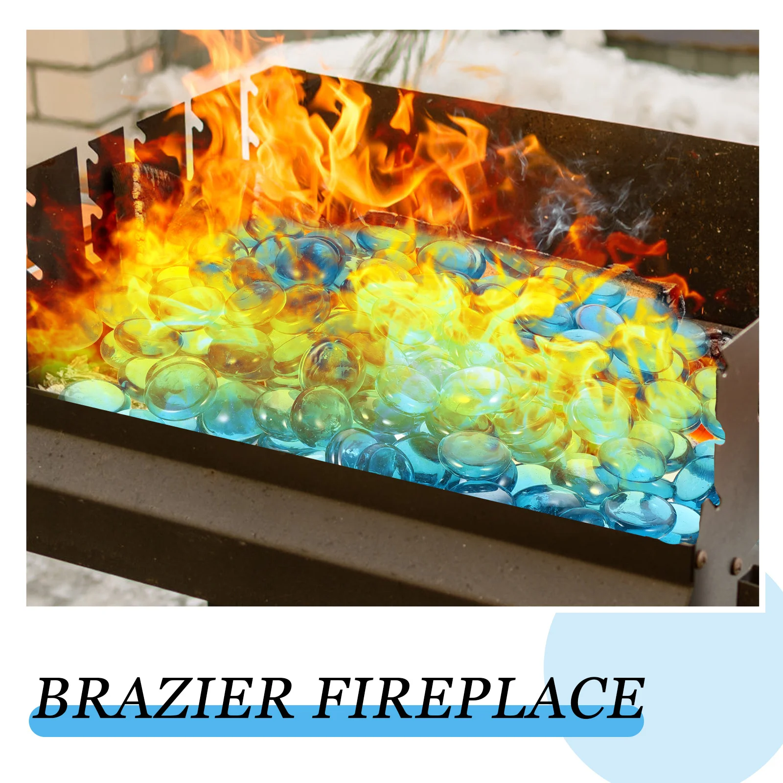 

1 Bag Of Fireproof Glass Beads 500G Multi-Functional Gravel For Aquarium Fish Tank Landscape Fireplace Fire Pit Diy Craft