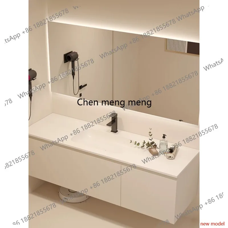 

Integrated basin rock slab bathroom cabinet combination seamless ceramic bathroom hand and face washbasinA178