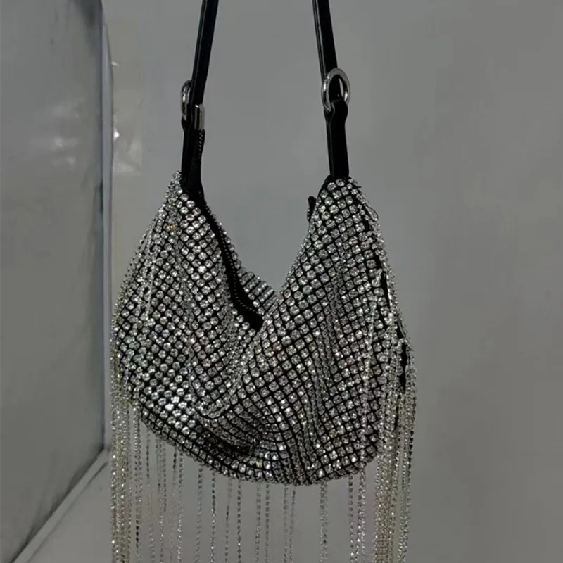 Dawang Pressure Mountain Moon Bag Tassel Underarm Handbag Shoulder Bolsos Lujosos Marcas Famosas Ladies Cosmetic Pouch Organizer