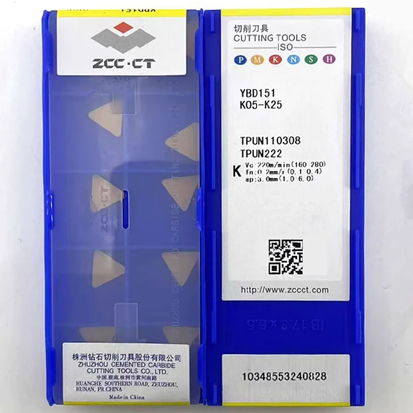 

TPUN110308 YBD151/TPUN110308 YD101/TPUN110308 YC30S/TPUN110308 YBC301 ZCC.CT CNC blade carbide inserts milling tools 10pcs/box