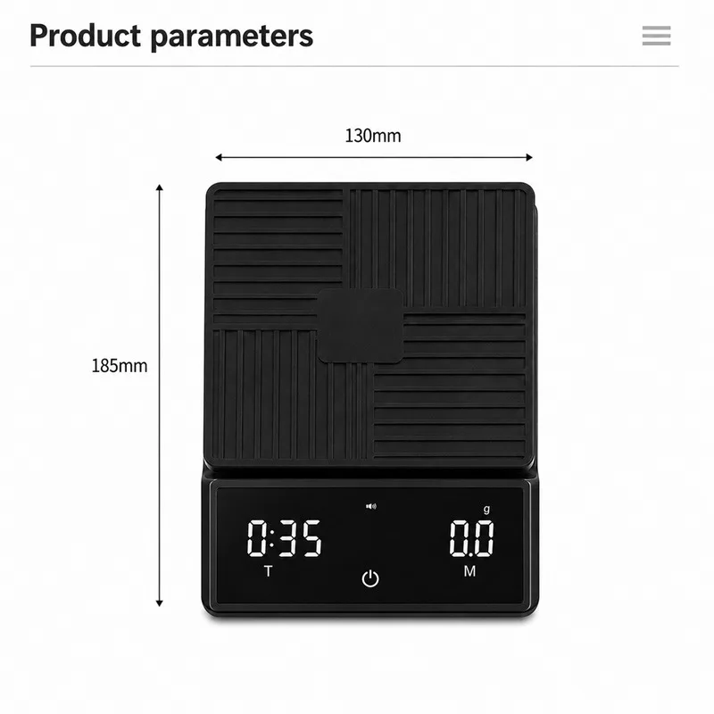 Professional Pour Over Coffee Scale 0.1g Precision Smart Touch Screen with Timer Espresso Brewing Kitchen Tool view 6
