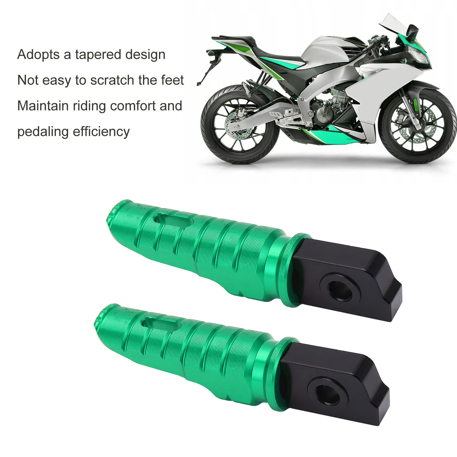 2pcs Motorcycle Front Footpeg Motorbike Foot Pedal Rustproof Antioxidant Replacement for Aprilia RS125 TUONO125 for Upgrade